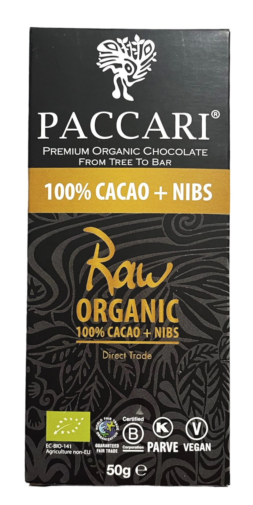 Paccari | RAW 100% Cacao + Nibs 50g (BIO) VEGAN
