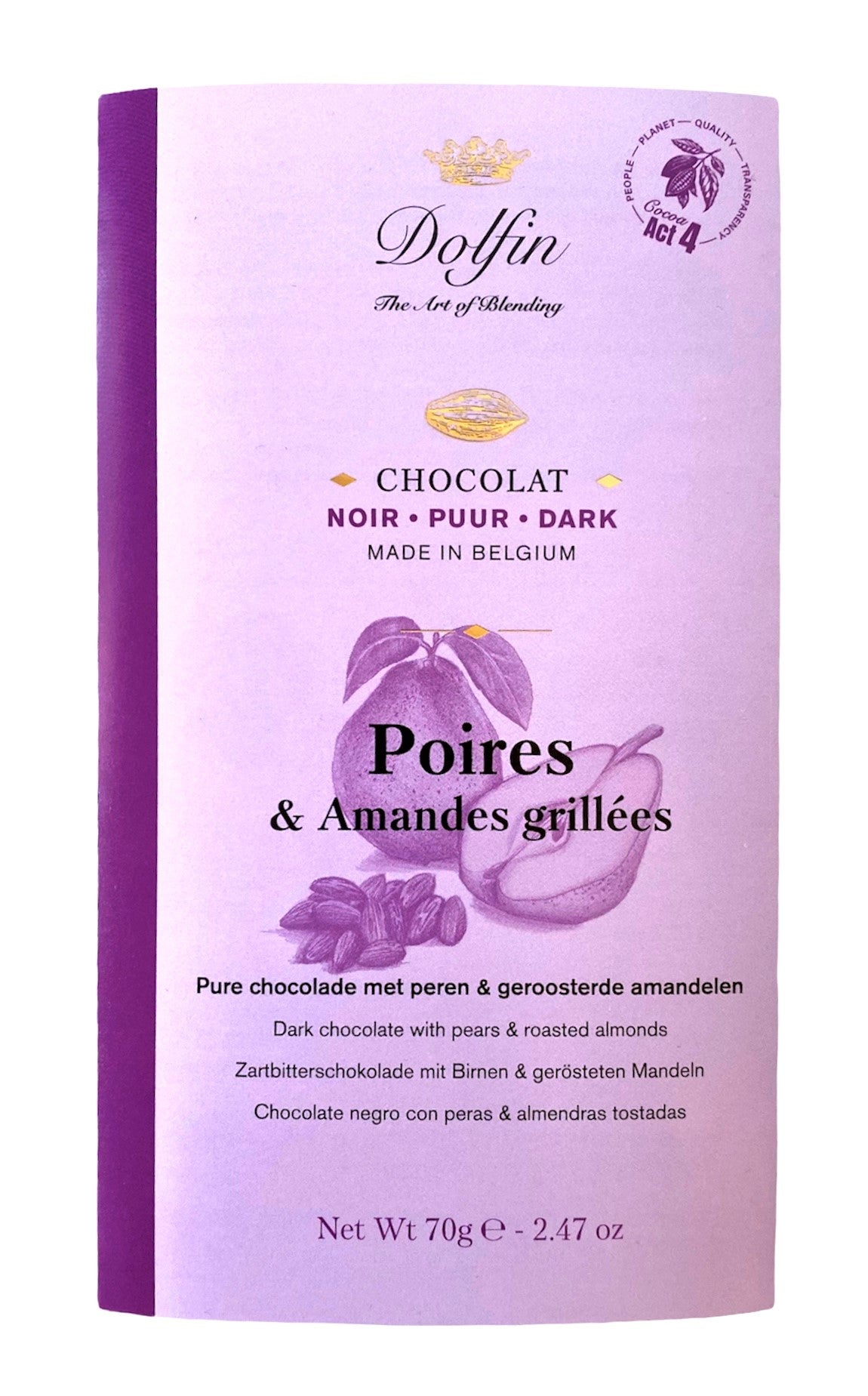Dolfin | Noir 60% aux Poires et Amandes grillees