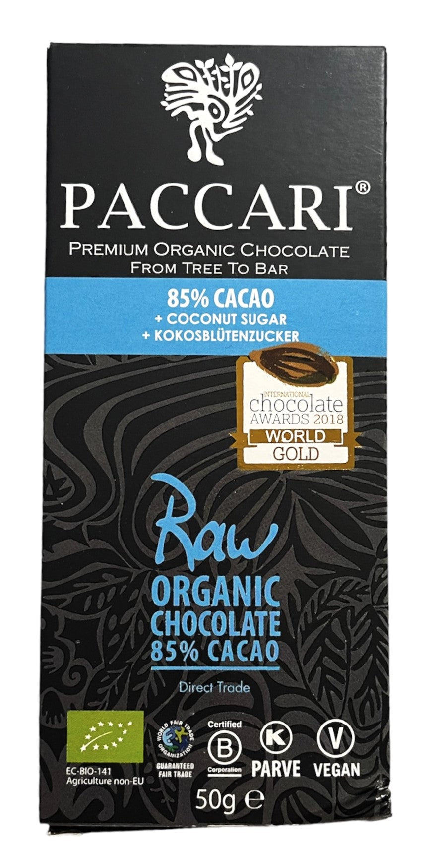 Paccari | RAW 85% Cacao 50g (BIO) VEGAN