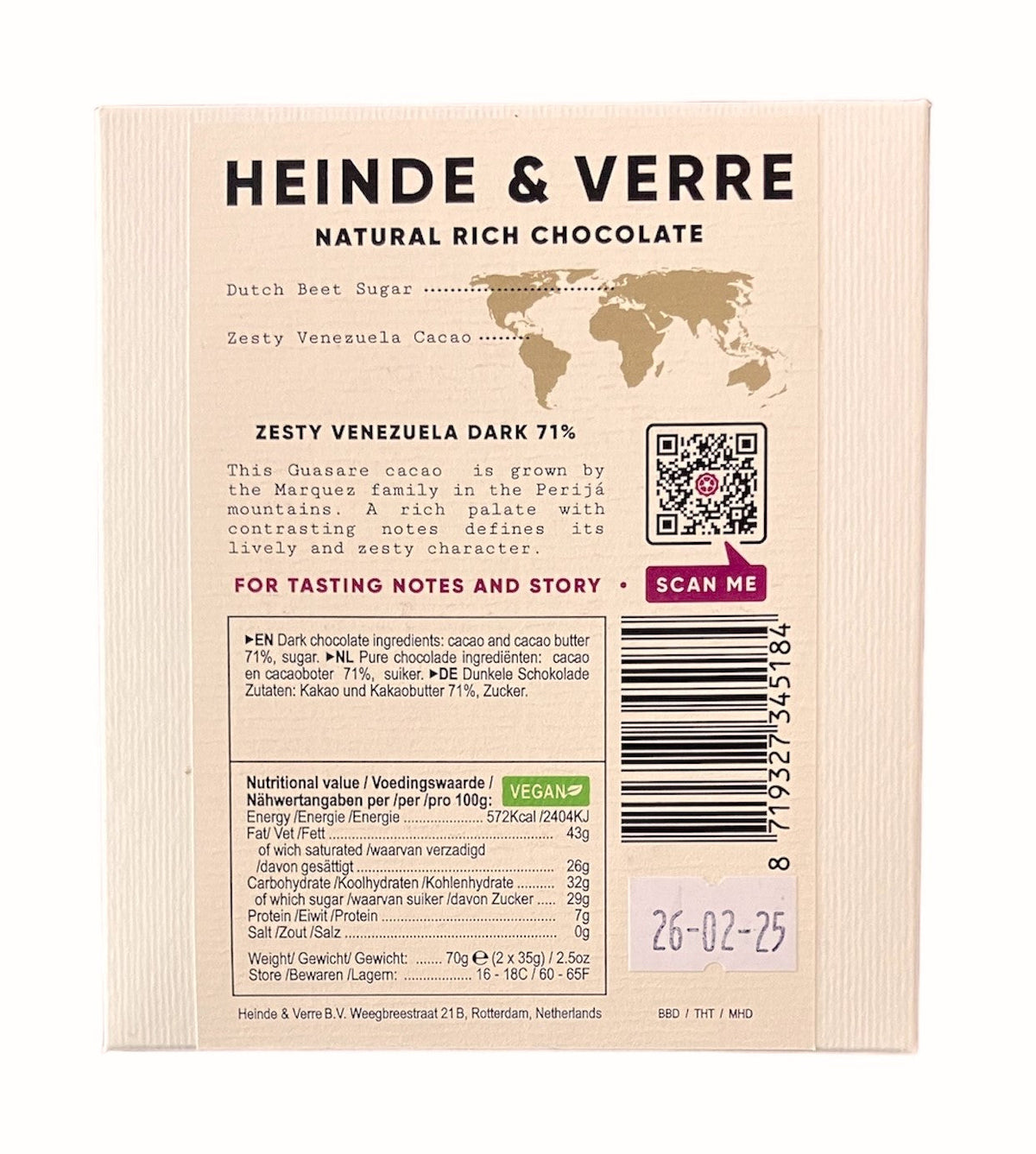 Heinde & Verre | Zesty Venezuela 71% VEGAN