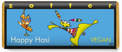 Zotter | Happy Hasi – Dunkle Schokolade gefüllt mit Zitronen-Marzipan (BIO)