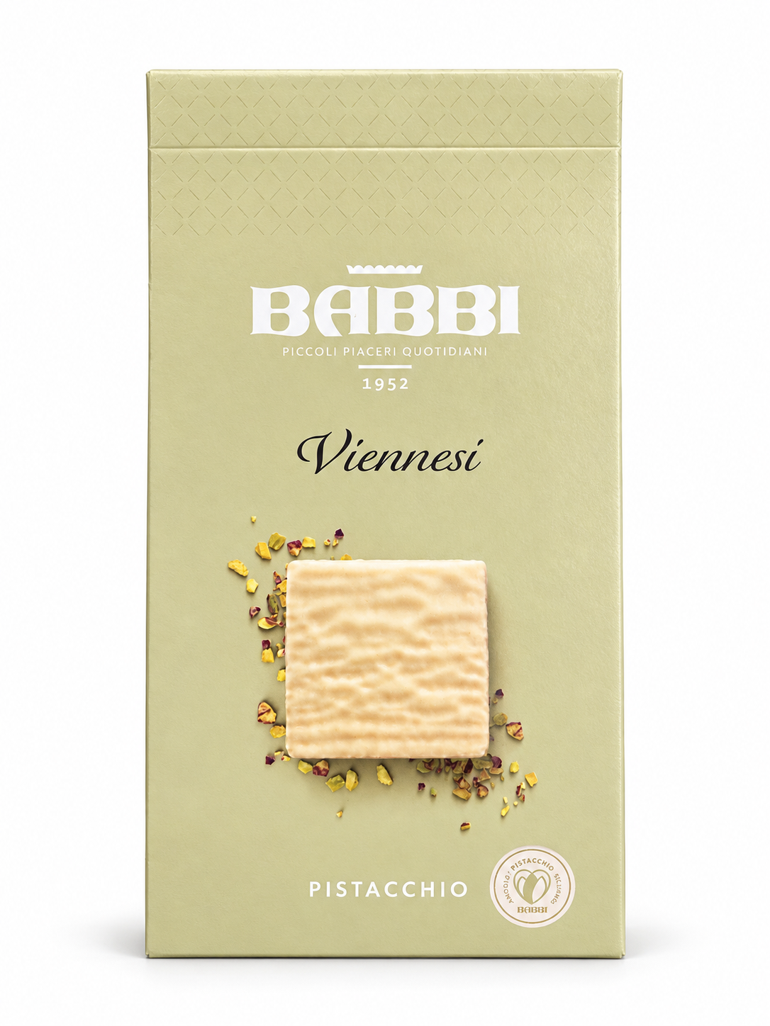 Babbi | Viennesi Pistacchio – Waffeln mit Pistaziencreme und weißer Schokolade