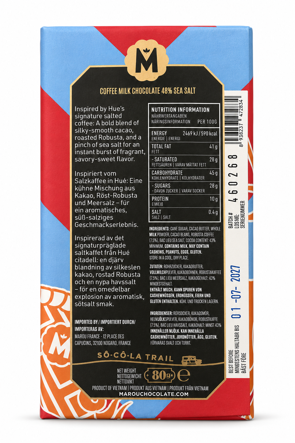 Marou | Hue Coffee Milk 44% Sea Salt – Rückseite