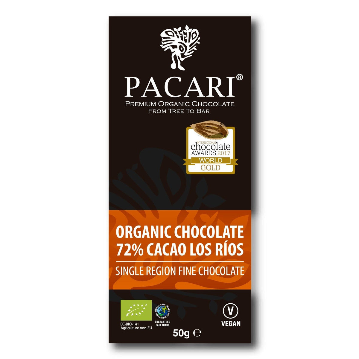 Paccari | Organic Chocolate 72% Cacao Los Rios 50g (BIO) VEGAN