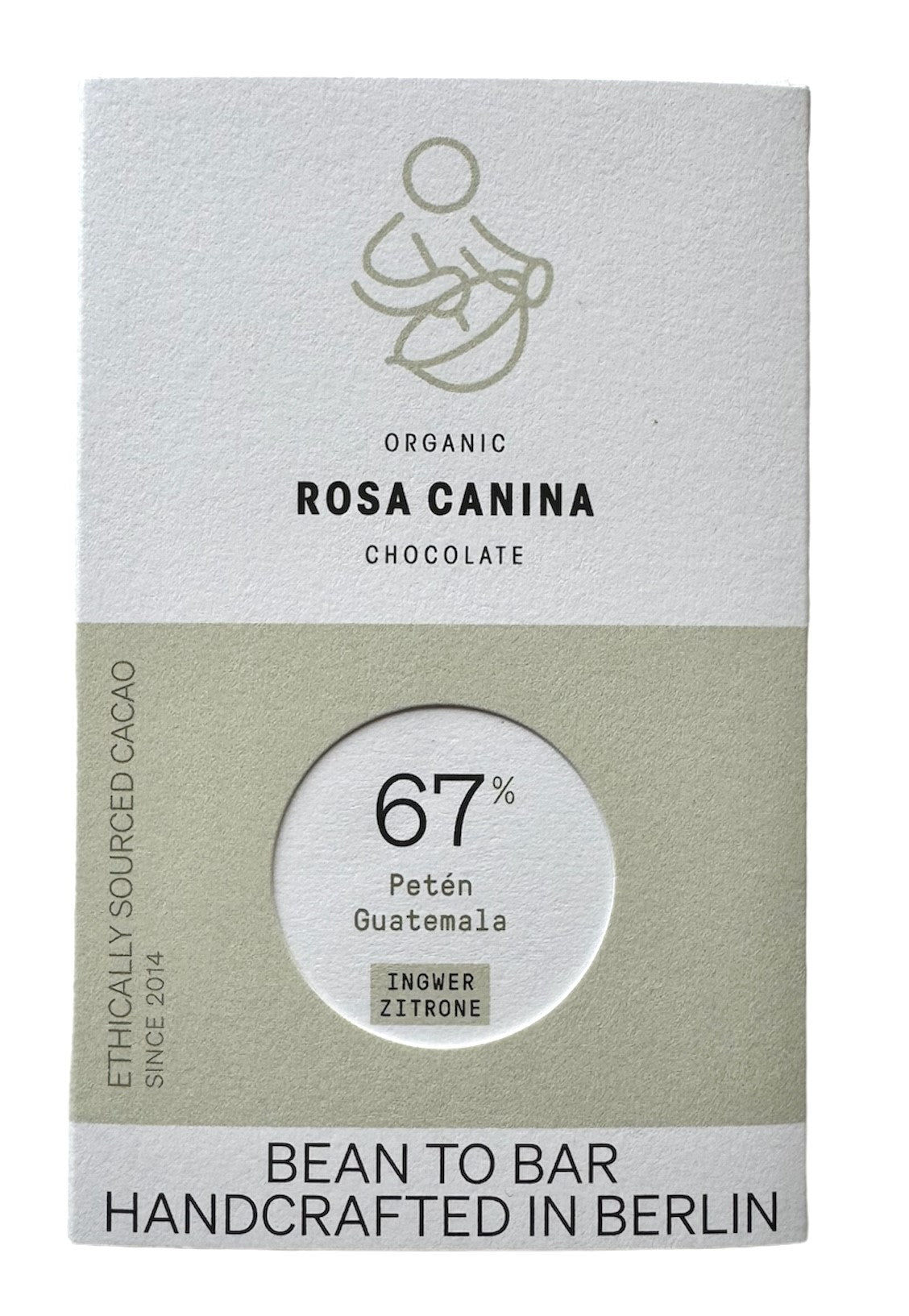 Rosa Canina | Ingwer Zitrone 67% – Dunkle Schokolade mit Ingwer und Zitrone 50g (BIO)