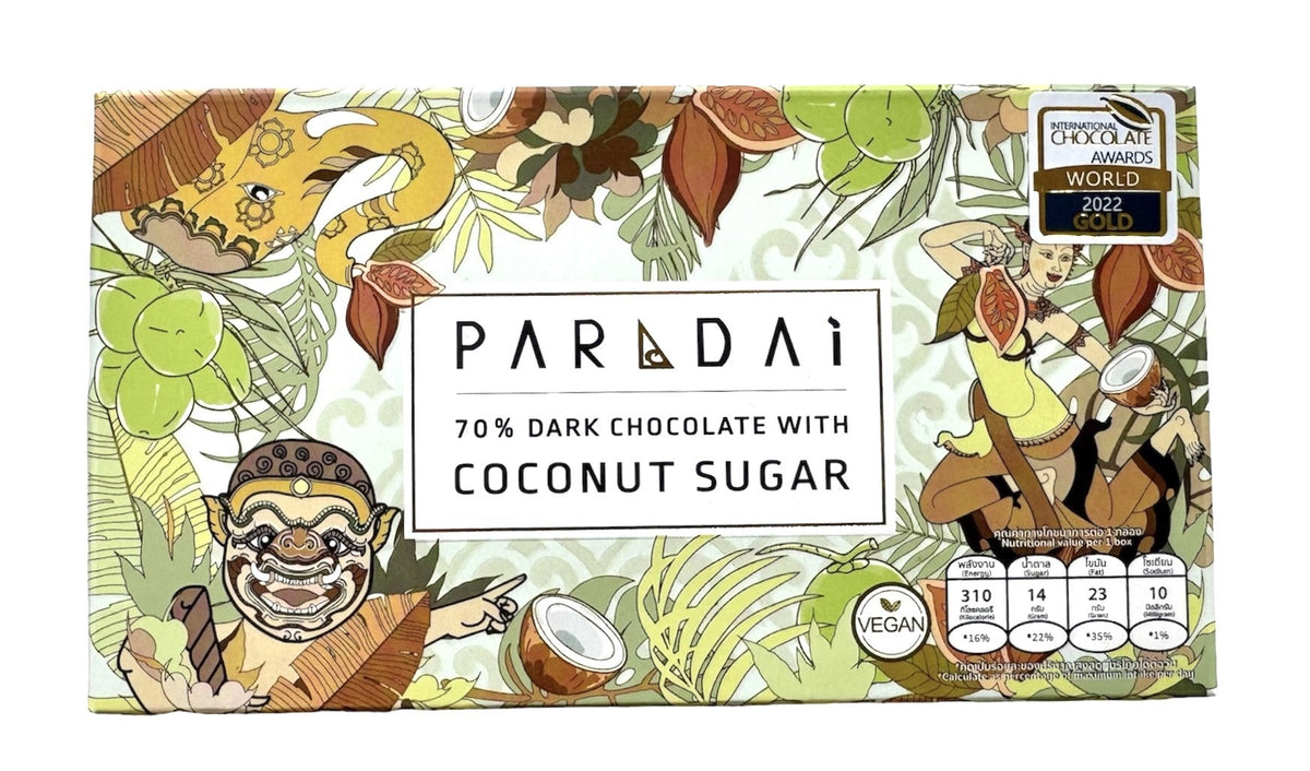 PARADAi | Nakhorn Si Thammarat with Coconut Sugar 70% – Dunkle Schokolade mit Kokosblütenzucker VEGAN