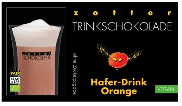 Zotter | Trinkschokolade Hafer-Drink Orange (BIO) VEGAN