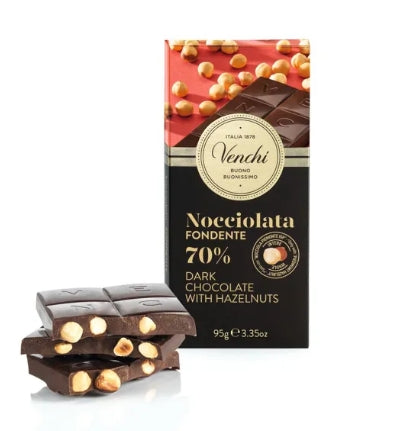 Venchi | Nocciolata Extra Fondente 70% Dunkle Schokolade mit ganzen Piemont-Haselnüssen – 95 g