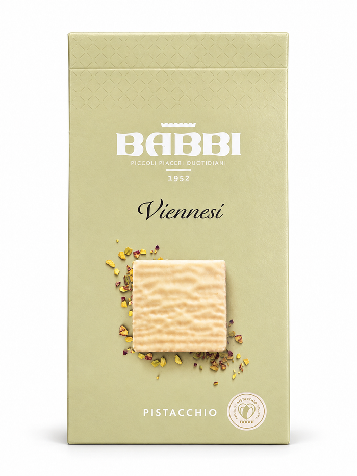 Babbi | Viennesi Pistacchio – Waffeln mit Pistaziencreme und weißer Schokolade