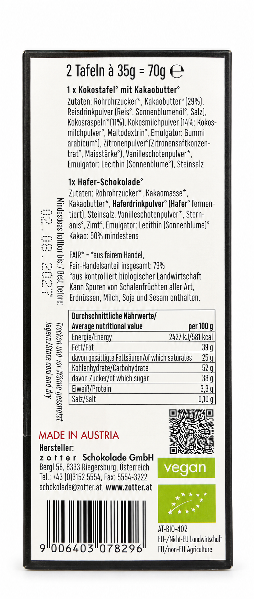 Zotter | Labooko Märchen + Wunder (BIO) VEGAN – Rückseite