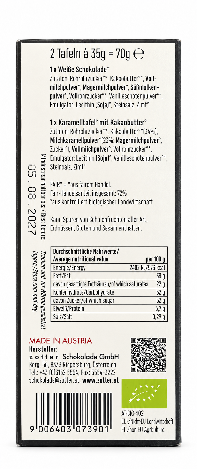 Zotter | Labooko Süße Weihnachten (BIO) – Rückseite