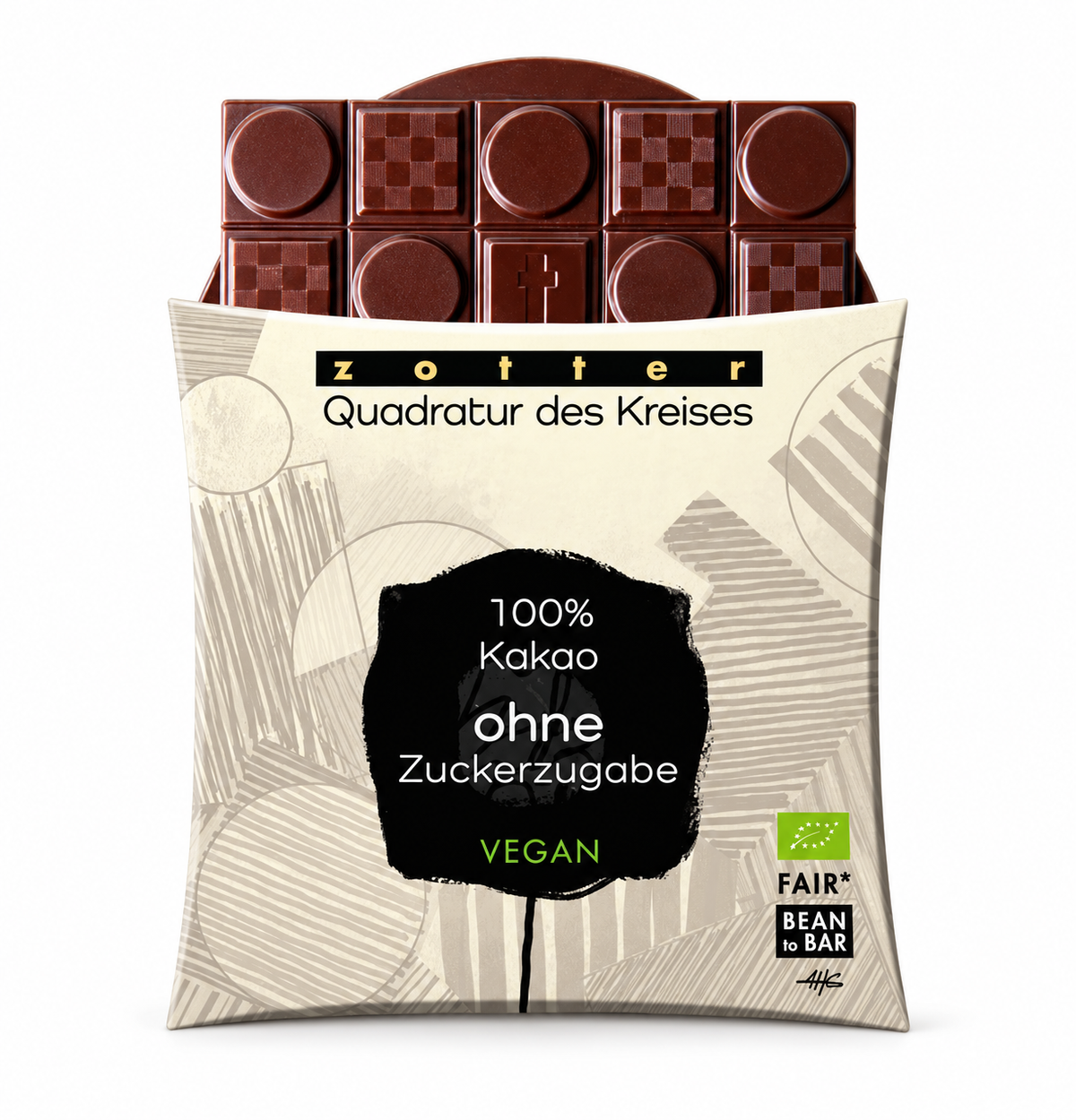 Zotter | Quadratur des Kreises 100% Kakao ohne Zuckerzugabe (BIO) VEGAN